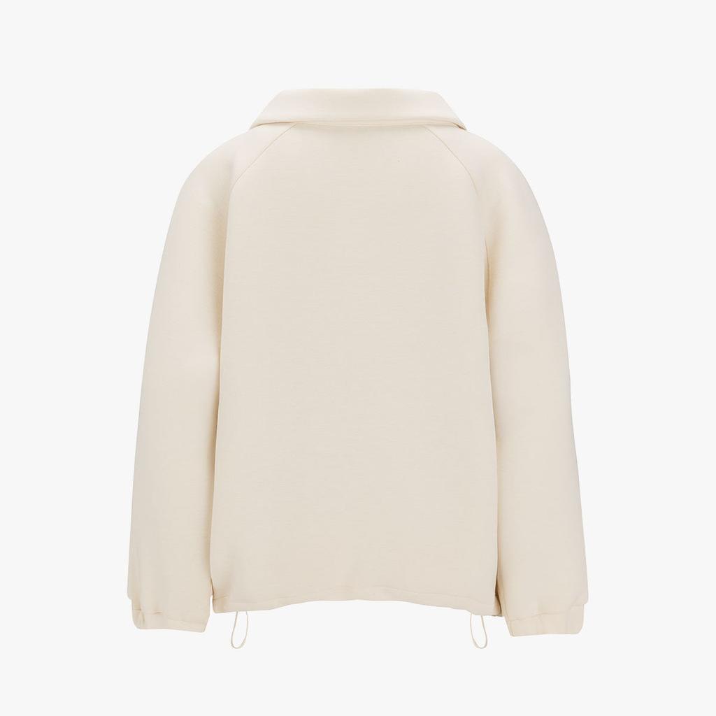 FAIRLIAR GOLF Loose Fit Zip-Up Pullover T-Shirt (Cream)