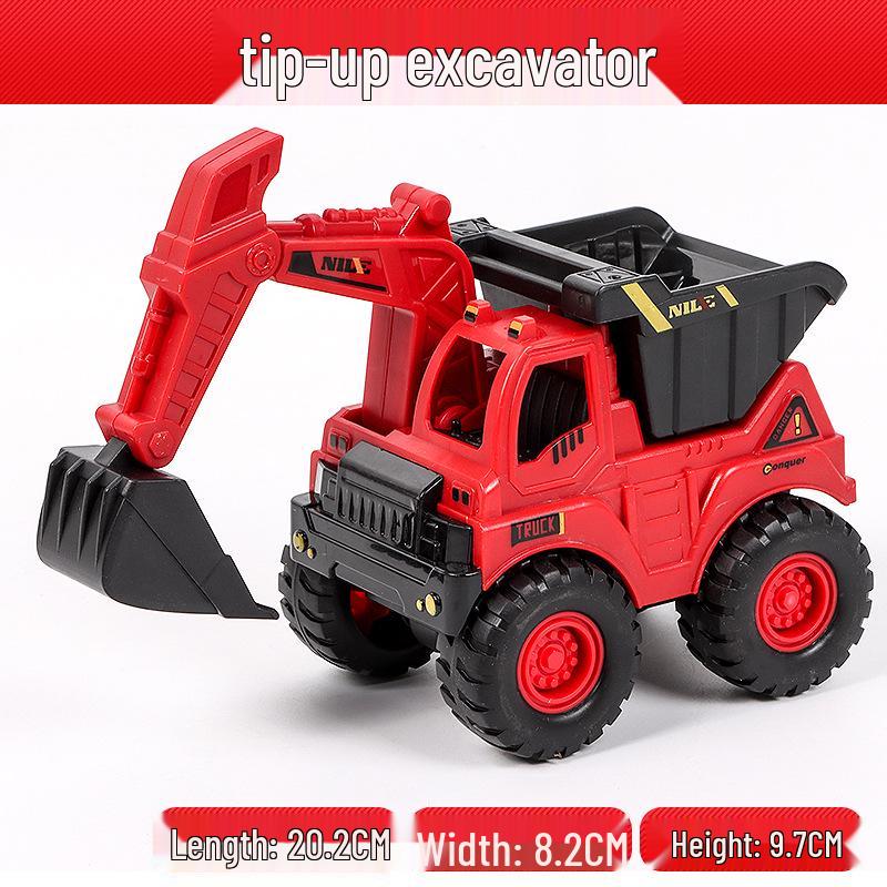 Children s Inertial Toy: Bulldozer, Excavator, Dumper Digger Set