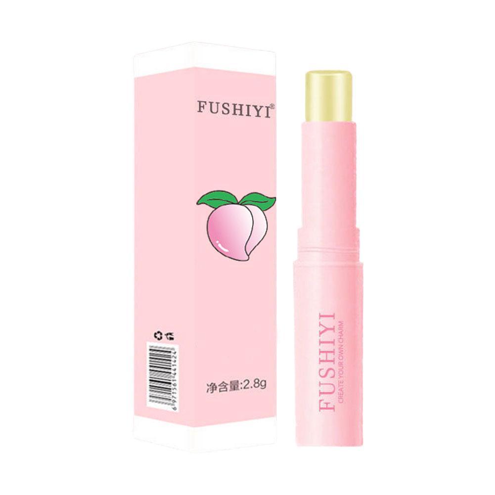 1 PC Natural Pêssego Lip Balm Hidratante de Longa Duração Mudança de Temperatura Produto de Hidratação Anti-R6X4