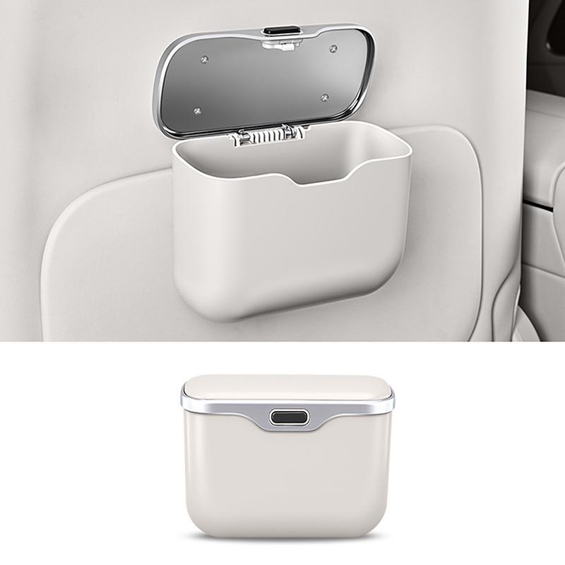 1pc Multifunctional ABS Car Trash Can - Universal Dry Wet Dual-Use Garbage Bin for Car Interior Storage