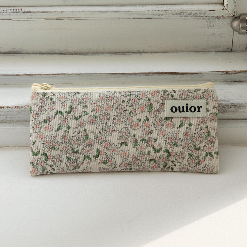 Flat Pencil Case - Daisy Peach (Single Item)