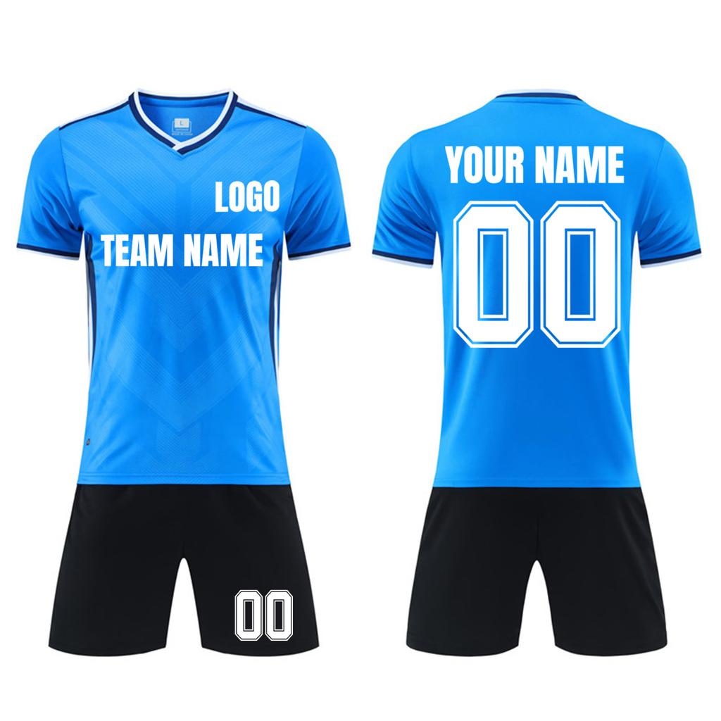 Personalisierte Shirts Kit Herren Mädchen mit Namen Nummer benutzerdefinierte Fußballtrikots für Jungen Trainingsanzug