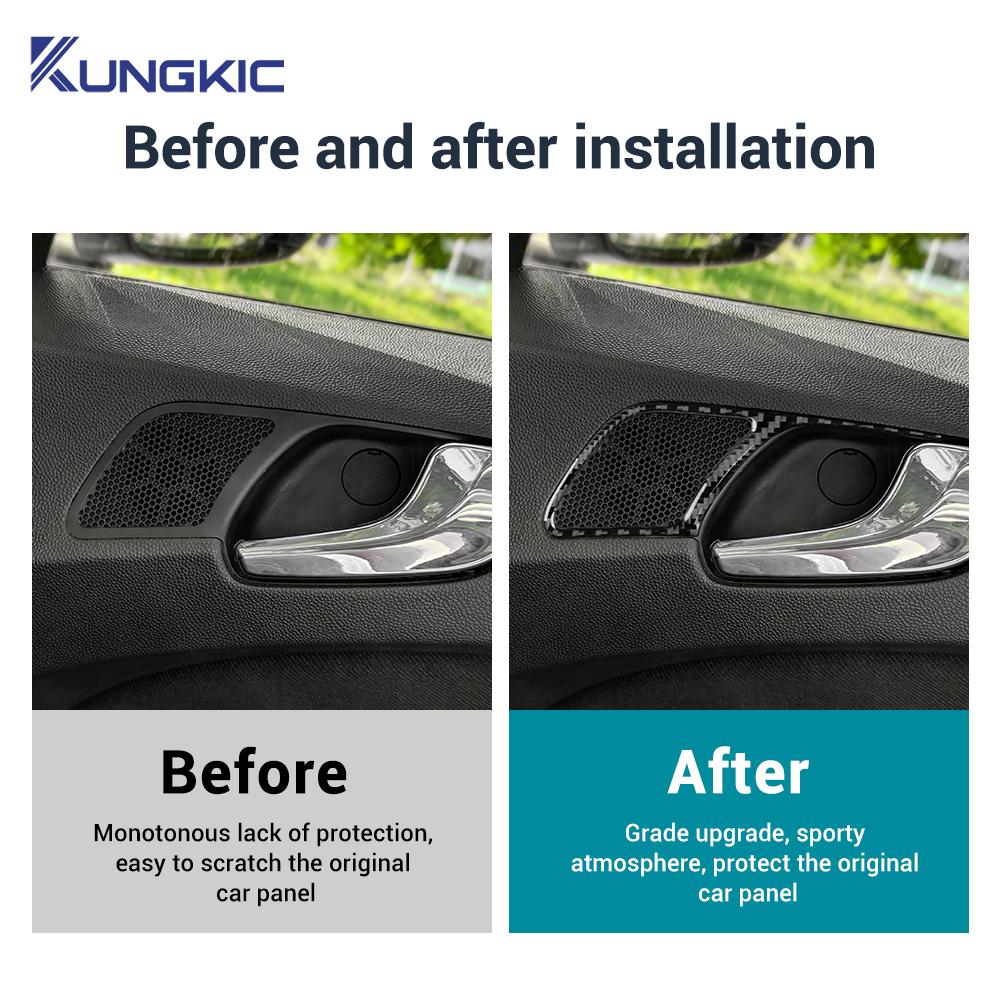 Real Soft Carbon Fiber Sticker For Opel Corsa 2007 2008 2009 2010 2011 2012 2013 2014 LHD RHD Car Door Handle Audio Frame Trim