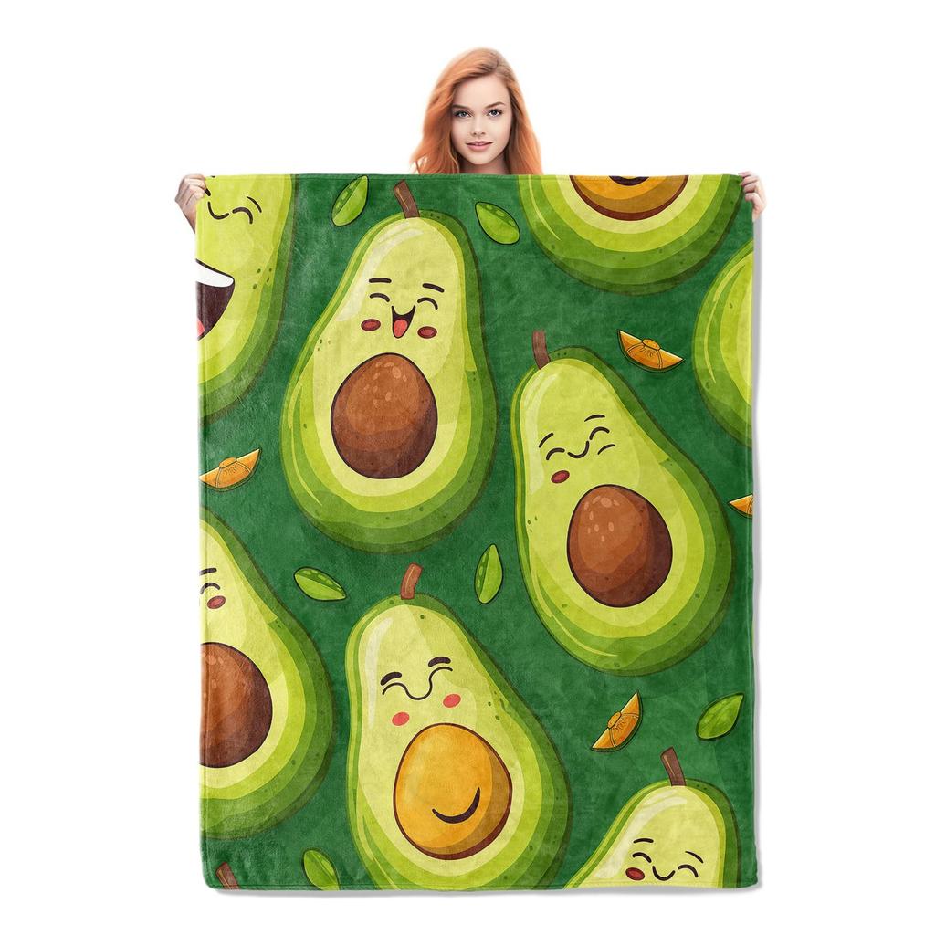 Avocado-Kuscheldecke, Weiche leichte Flanelldecken für Bett, Couch, Sofa, Ganzjahres-Warme Gemütliche Flauschige Plüsch-Mikrofaserdecke