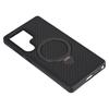 For Samsung Galaxy S25 Ultra Magnetic Case Kickstand TPU + PC Phone Cover Carbon Fiber Texture