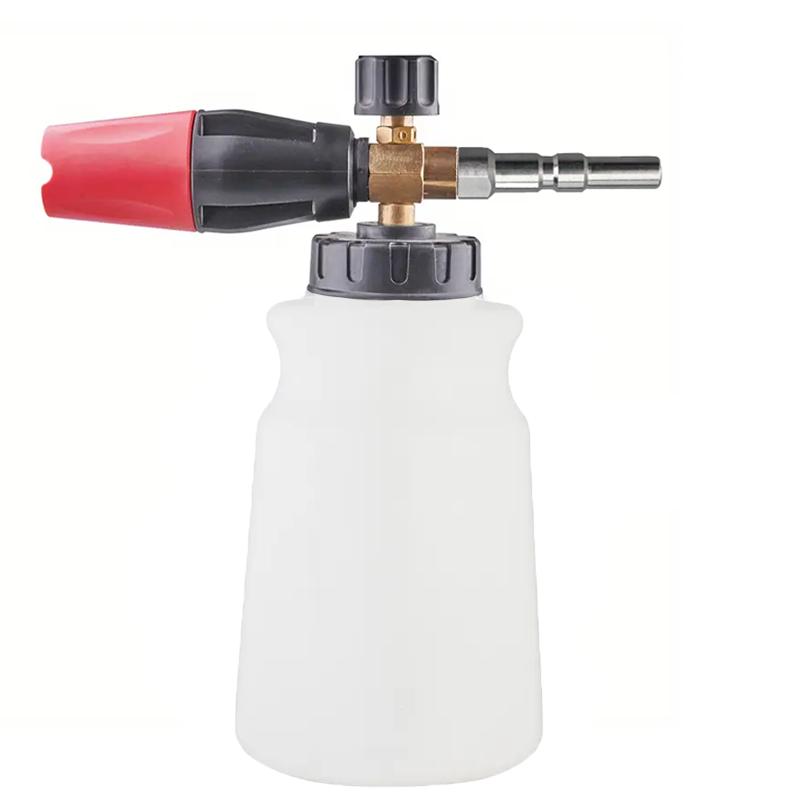 1pc Snow Foam Cannon Lance With 1L Bottle Pressure Washer Car Wash Clear Snow Cannon Big Mouth, 1/4 Quick Connect For Nilfisk