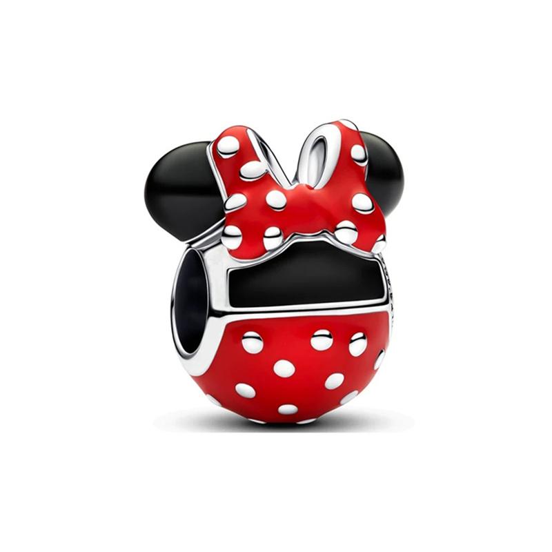 Disney Mickey Minnie Friends Dangle Charm Beads European Silver Bracelet Necklace DIY Jewelry Gift for Kids