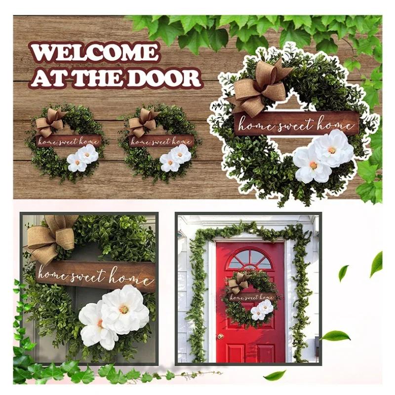 44cm Wreath Christmas Wall Decorations Small Fresh Nameplates Artificial Flowers Round Garland Door Hangers.