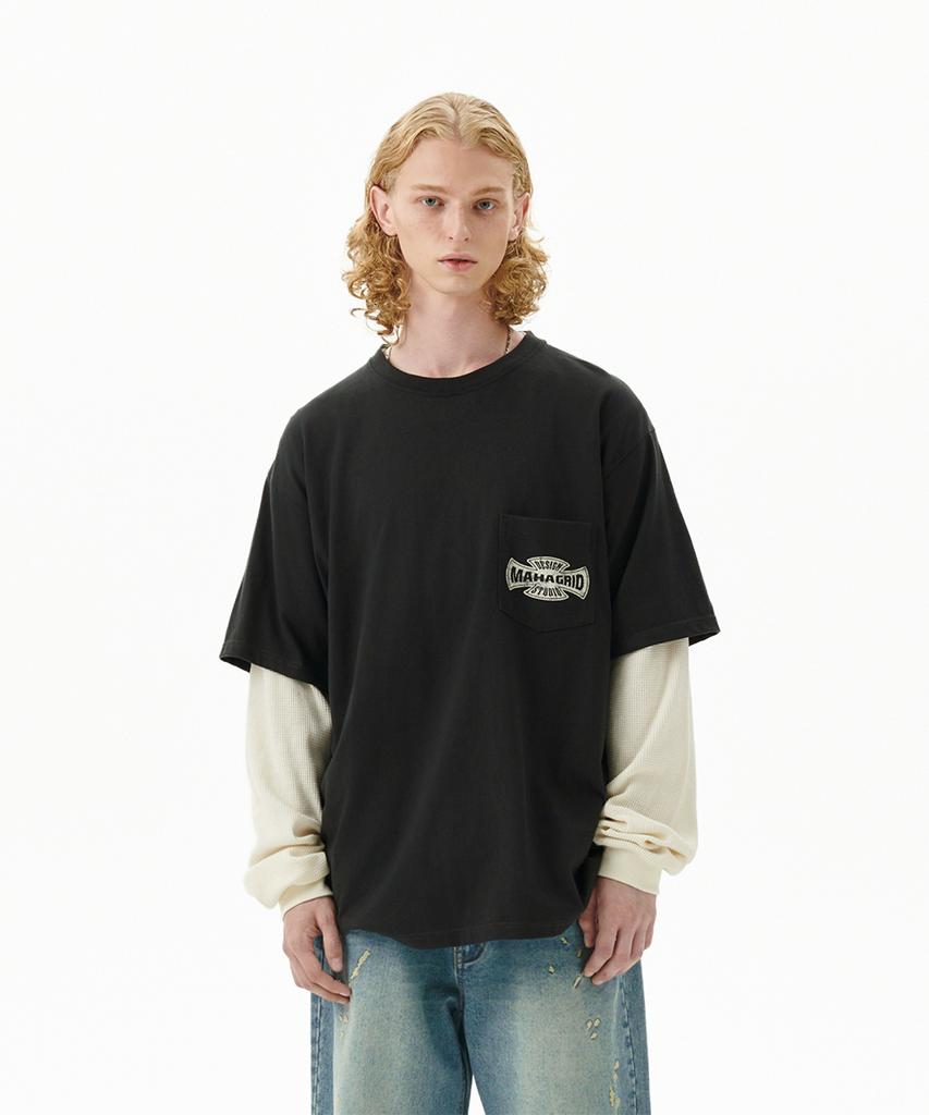 MAHAGRID Cross Logo Thermal Ls Tee Charcoal(Mg2Ffmt571A)