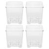 4Pcs Orchid Flower Pots Transparent Acrylic Planters Clear Orchid Pots Drainage Ventilation for Healthy Root Growth