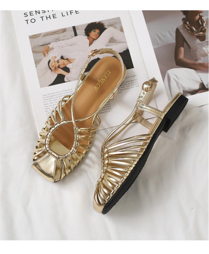 Damensandalen Sommer Schmaler Riemen Römische Schuhe Damen Freizeit Große Größen Marken Designer Bankett Strand Gladiator Sandalen Für Damen
