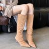 Long high-heeled fashion boots, thin boots, 2025 autumn and winter new women's small pointed thin-heeled boots