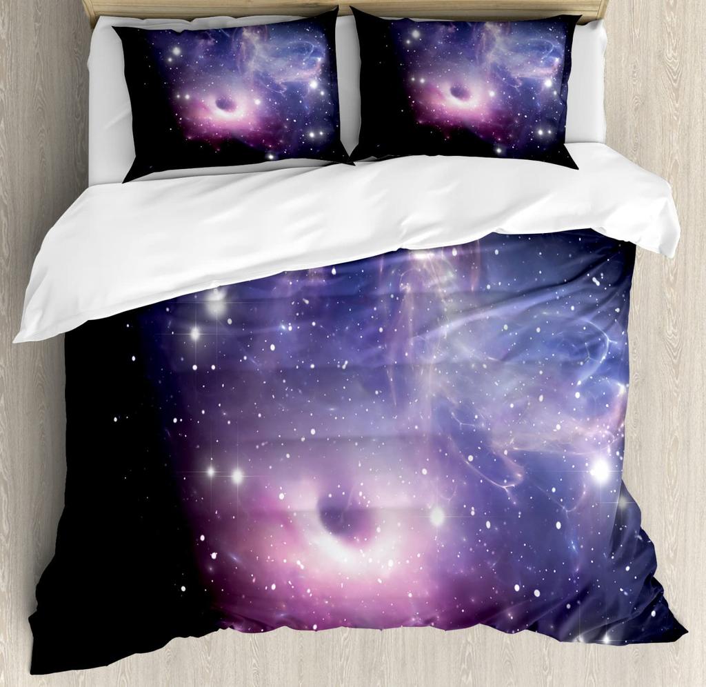Black Hole Duvet Cover for Kids Boys Girls Teens Queen Lightweight Quilt Cover Galactic Storm Bedding Set Bedroom Decor No Quilt