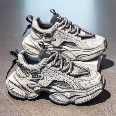 Autumn Mesh Breathable Casual Sports Shoes Student Thick-soled Heightening Dad Shoes