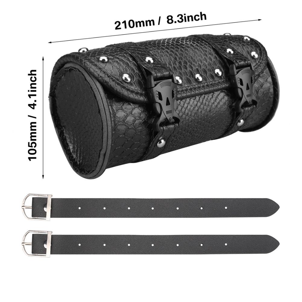 Motorcycle Saddlebags PU Leather Front Fork Tail Tool Bag Luggage For Harley Chopper Bobber Cruiser Sportster XL 883 1200 Bag