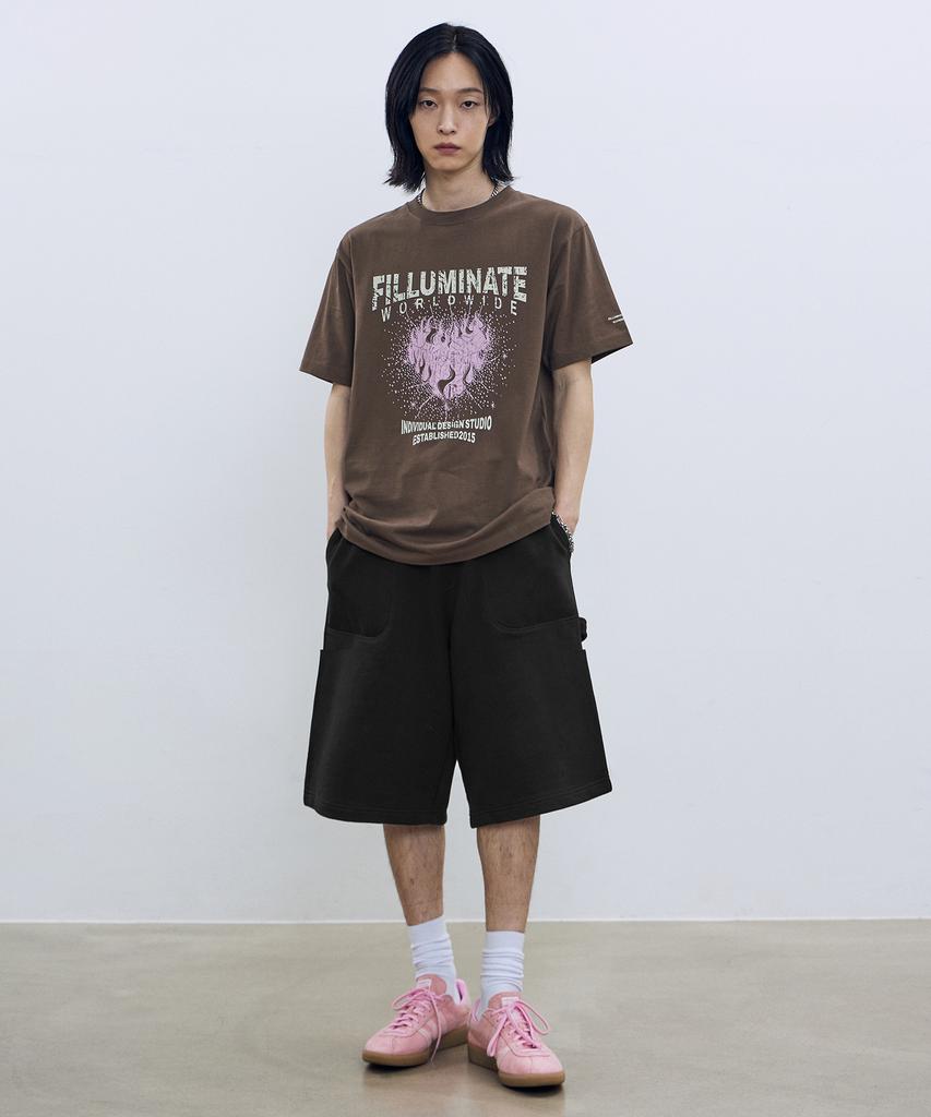 FILLUMINATE Burning Heart T-Shirt - Brown