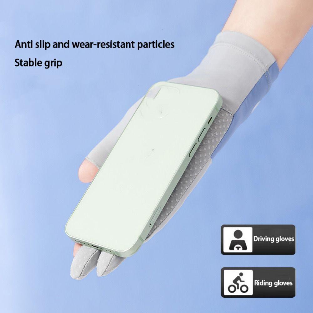 Anti-UV Ice Silk Gloves Touch Screen Sunscreen Gloves Fashion Mittens  Summer