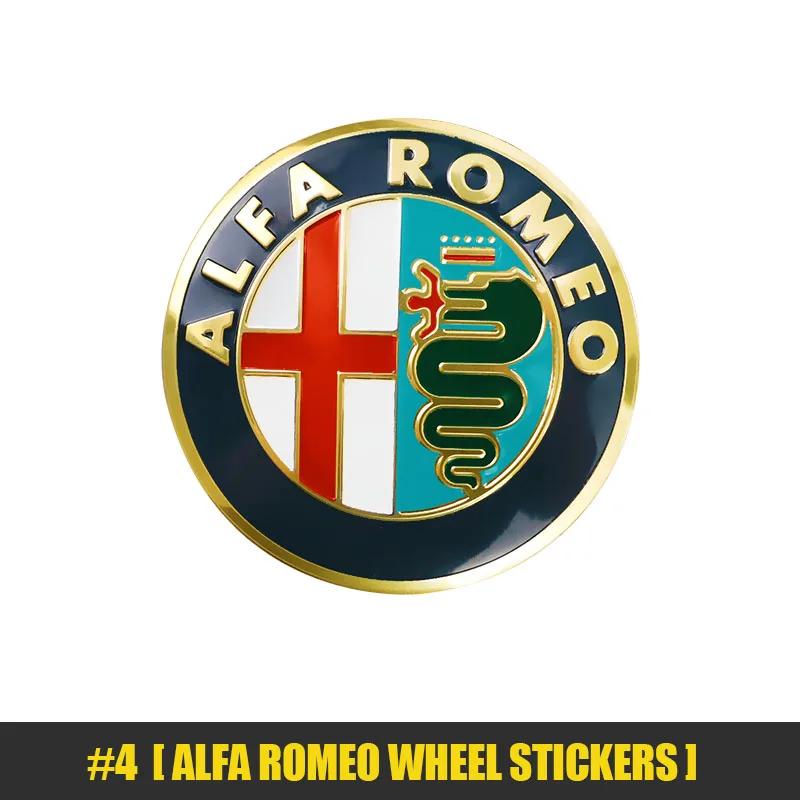 Hub Caps 4Pcs Car Wheel Stickers 56mm Auto Center Hub Cap Decal For Alfa Romeo 156 159 147 4C 8C 166 Giulia Giulietta Mito StelvNV6