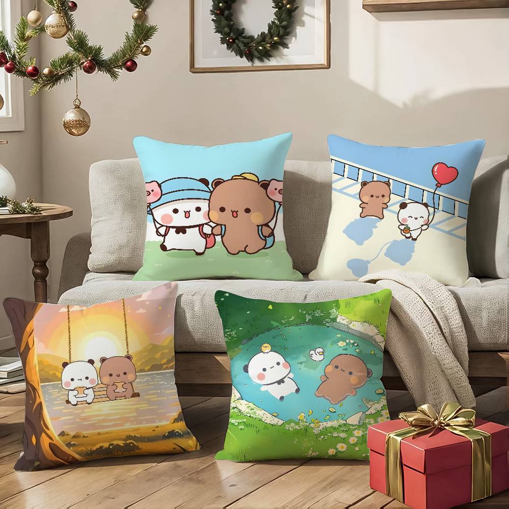 Popular Cartoon Bubu & Dudu Cute Pillow Case Comfort Sofa Bed Silky Elegant Invisible Zipper Decorative Cushion Cover