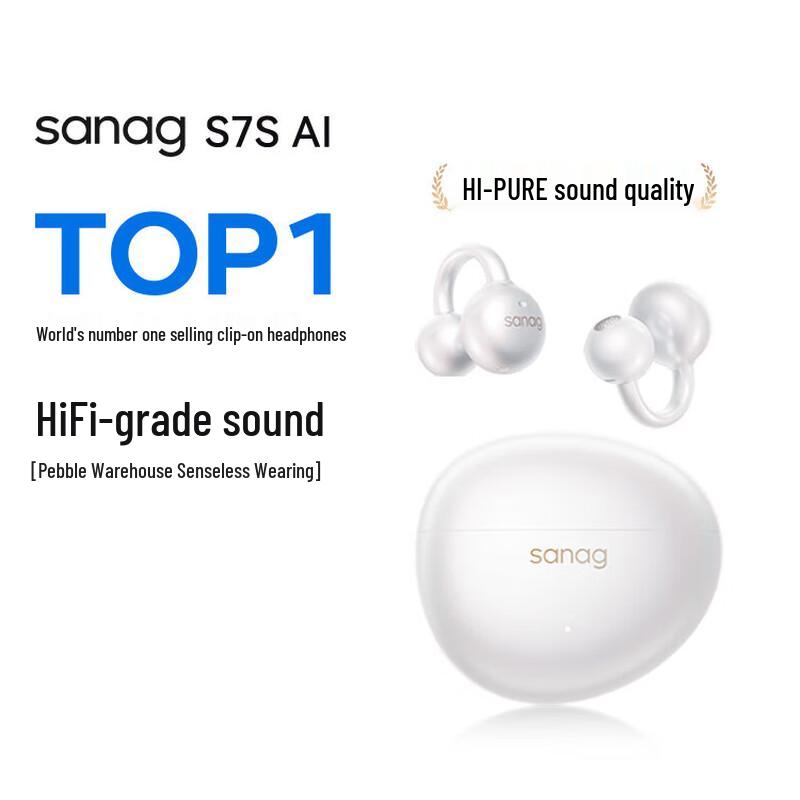 

Saina S7S AI Open-Ear Clip Bone Conduction Bluetooth Headphones