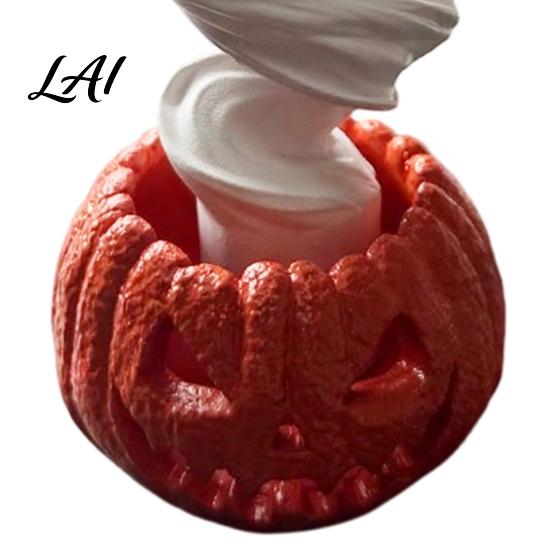 Halloween Ghost Pumpkin Decor Swirling Yard Lamp Lighted Spooky Statue Warm LED Outdoor Collectible Haunted House Ornament Decor Fall Autumn Garden