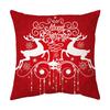 Federa Cuscino a Tema Natalizio Fondo Rosso Lino Corto Peluche Stampato Federa Cuscino Regalo Festivo