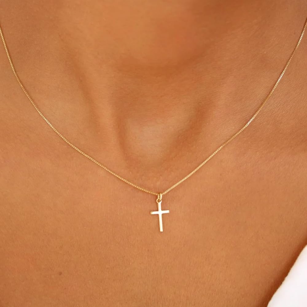 Cross Necklace for Men and Cross Surgical Stainless Thin [Tasiso] Women, Popular, Hypoallergenic, Necklace, Gold, Accessory, Steel, Pendant, Silver,