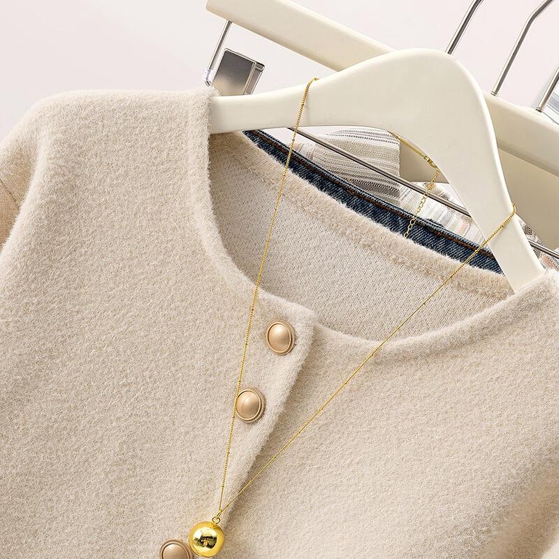 Shechi Elegant Round Neck Wool Blend Short Coat