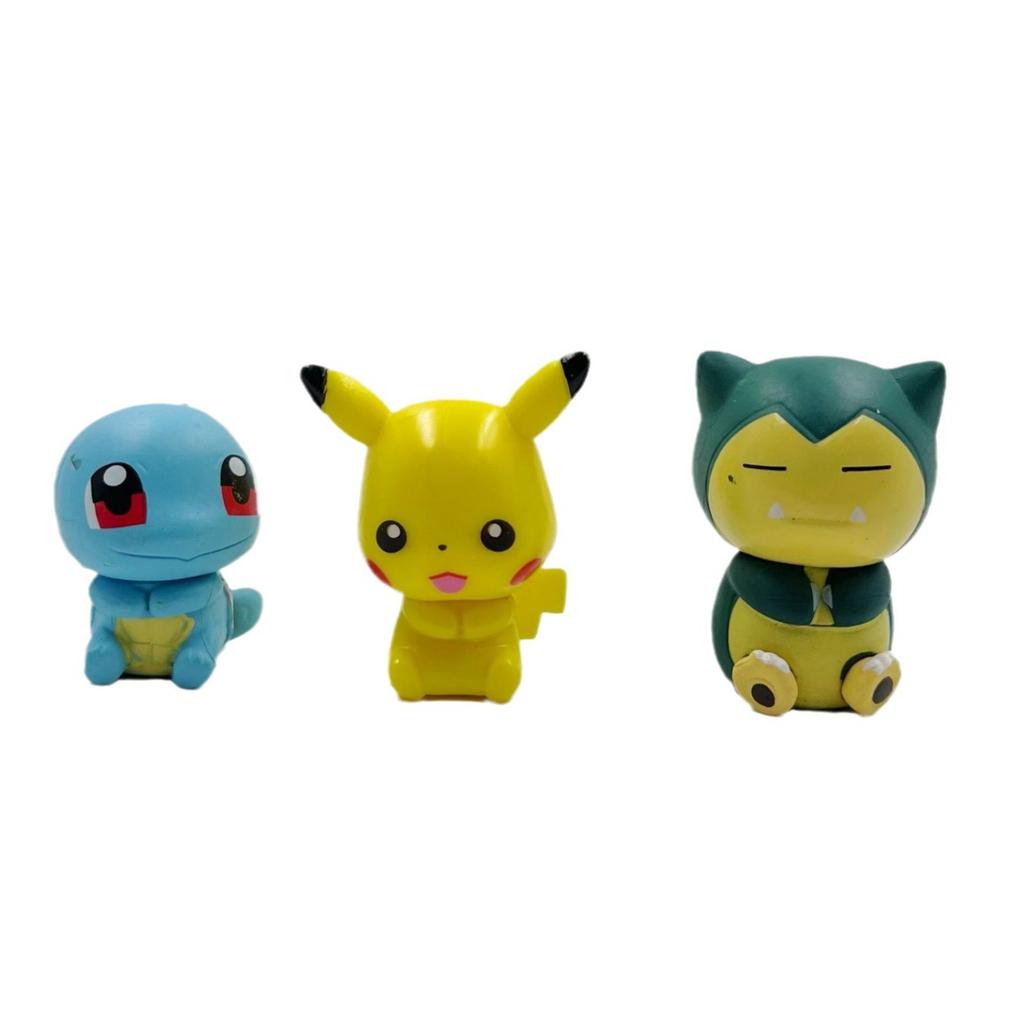 1Set/6pcs Gashapon Toys Pikachu Espeon Charmander Eevee Snorlax Jolteon Flareon Cute Figure Clip Action Model Toys 3cm