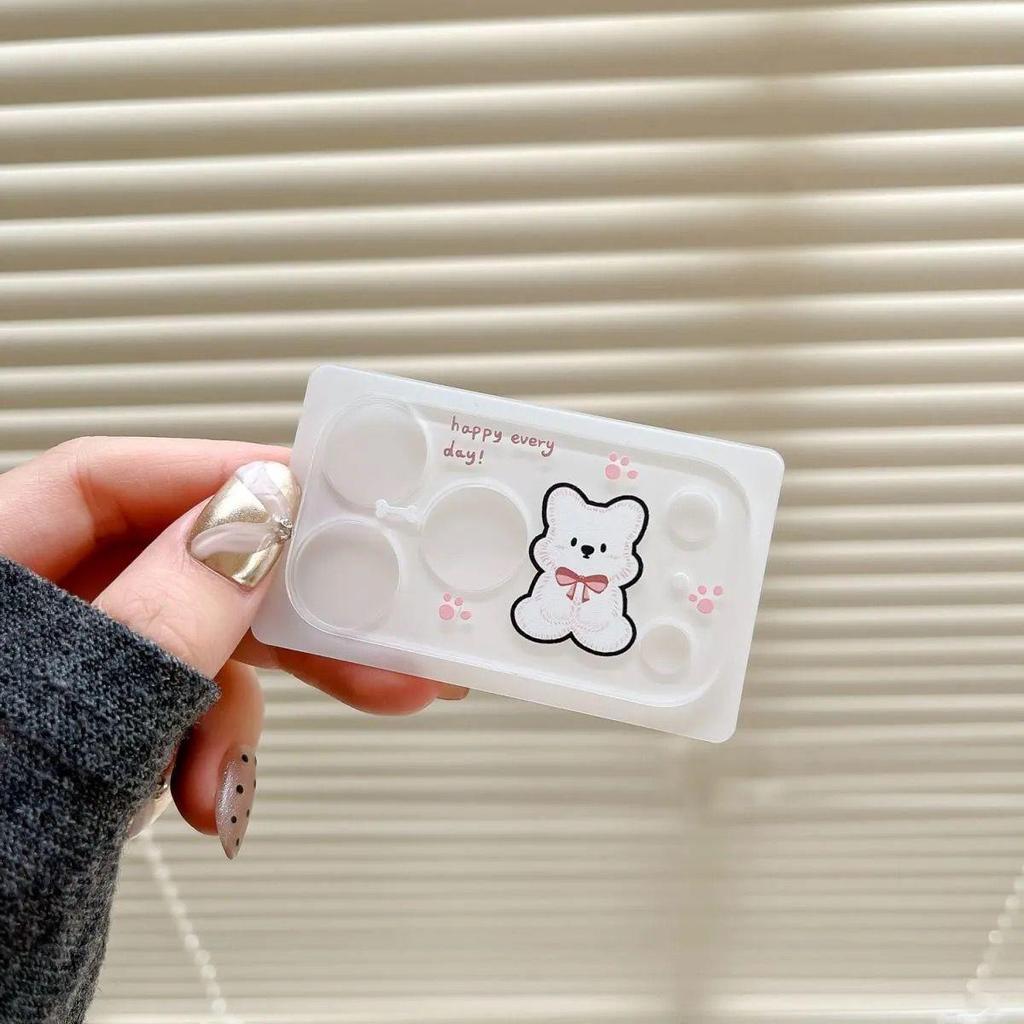 Adorable iPhone 17 Pro Max Lens Sticker: Little Bear & Kitty Camera Decoration with Pen Holder and Nail Stickers!