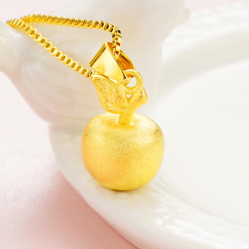 24K Gold-Plated Velvet Sand Christmas Apple Solid Pendant - 3D Imitation Hard Gold Peaceful Night Gift
