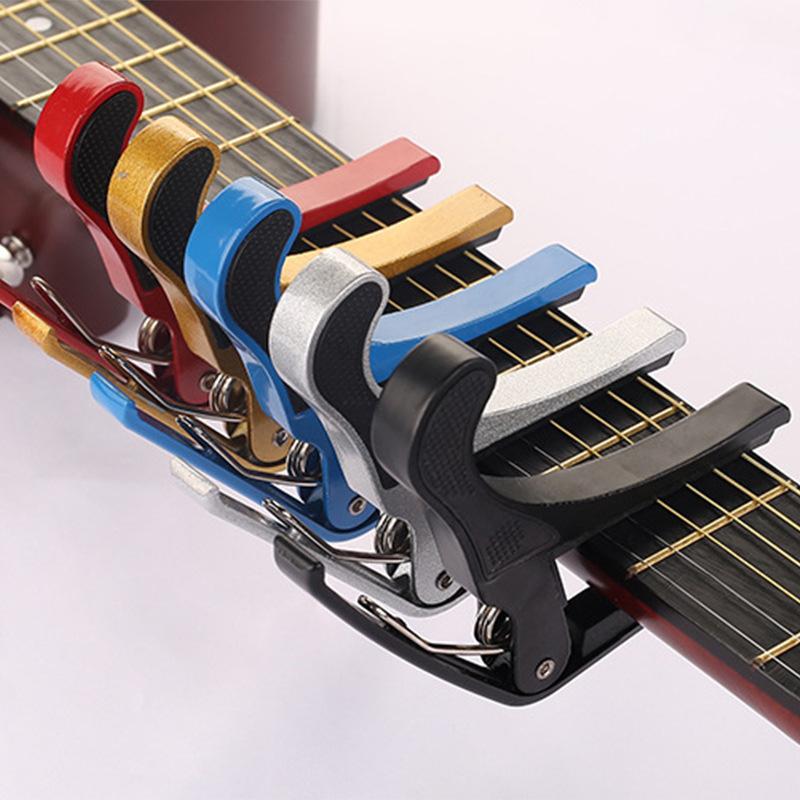 Metal Guitar Capo for Acoustic Electric Guitar with Silicone Pad Aluminum Single Hand Capos Clip