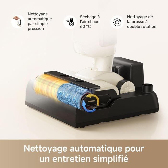 MOVA K30 - Aspirateur Laveur Sec Et Humide - Portée à plat 180° - Aspiration 18 kPa - Nettoyage des Bords - Séchage à l'air Chaud