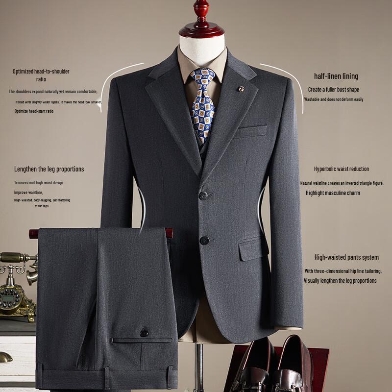 ROMON Men's Business Formal Suit Set