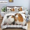 Guinea Pig Bedding Set Cute Mouse 3D Duvet Cover Animal Comforter Cover for Kids Boys Girls Teen Soft Twin Polyester Quilt Cover