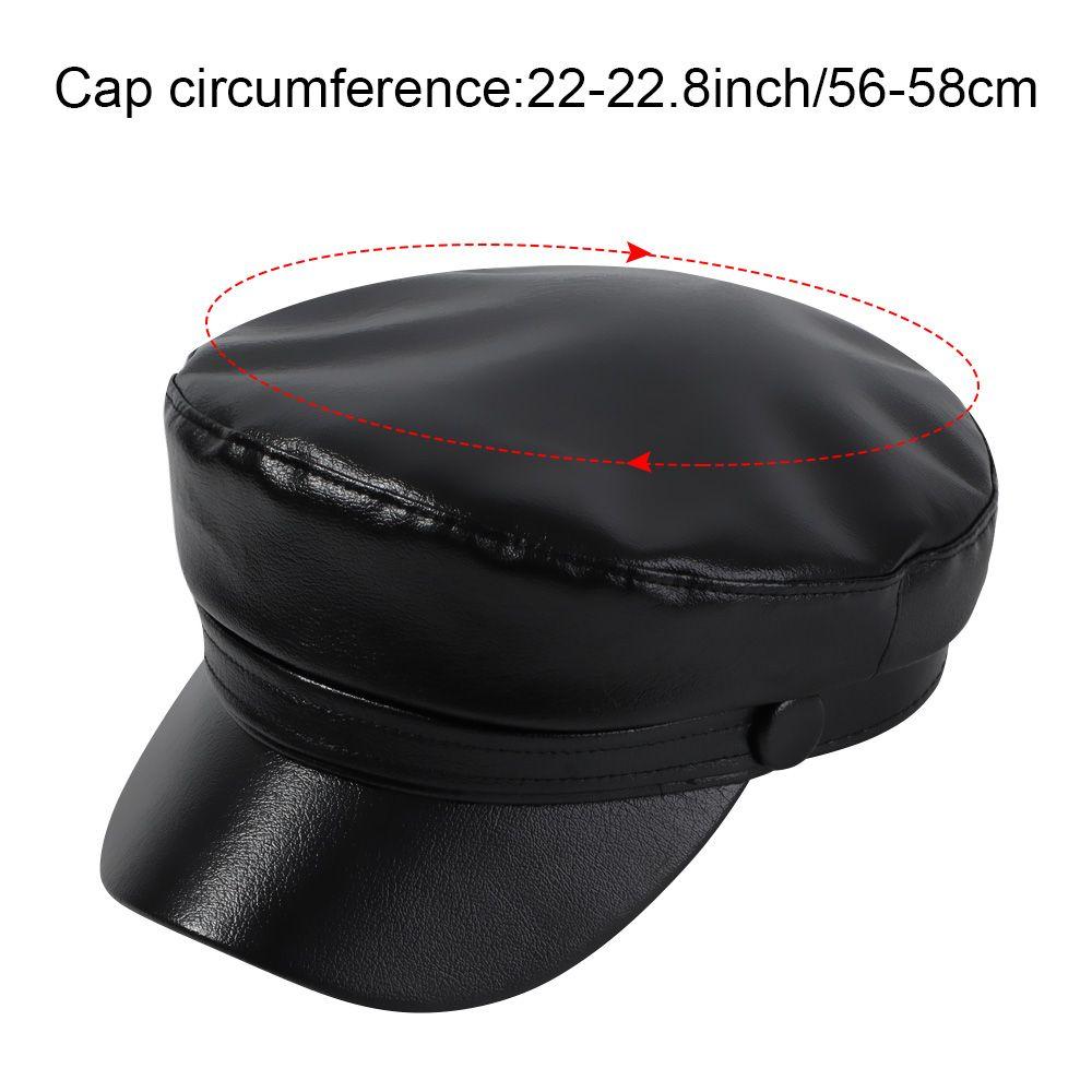 Military Caps PU Leather Spring Autumn 