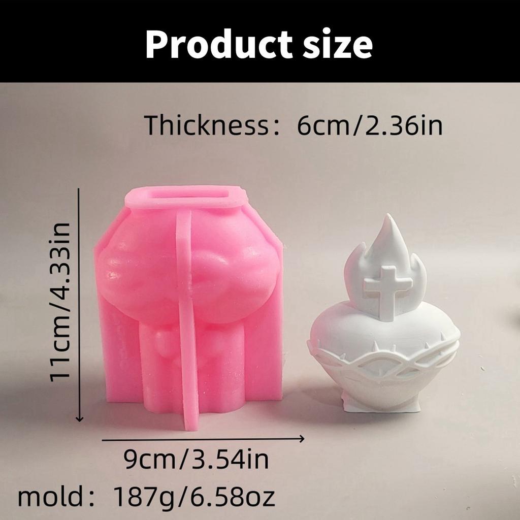 Flexible Silicone Mold Candle Moulds 3D Heart Pattern Resin Mold Handmade Art Supplies Suitable for Room Decorations