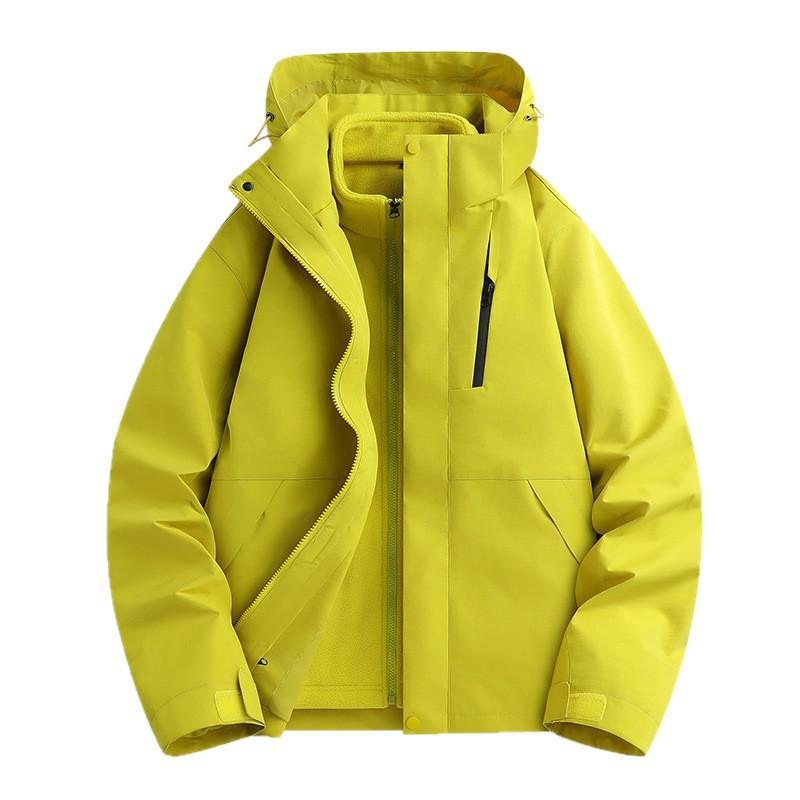 Couple 3-in-1 Waterproof Jacket Solid Color Outdoor Casual Sport Coat Men Women
