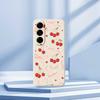 For Samsung Galaxy A56 5G Case Big Bow Cherry Pattern Printing Straight Edge TPU Phone Back Cover