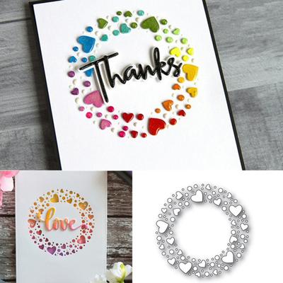 Hearts Circle Border Cutting Dies Card Scrapbook Pater Art Embossing Stencil