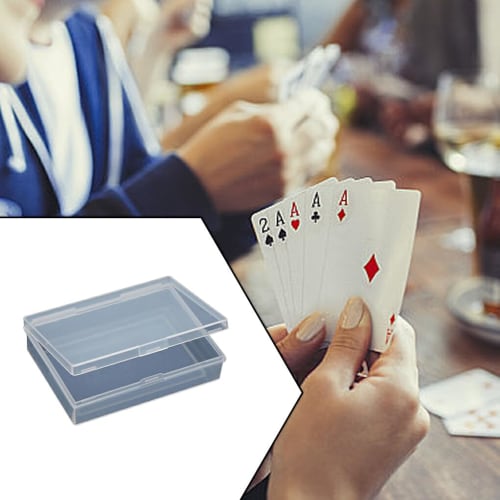 QUHSSHIK 2 Sets of ABS Playing Card Cases, Keeps Playing Cards Organized and Secure, Transparent Deck Cases, As Shown
