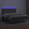 Maison Exclusive - Sommier à lattes de lit avec matelas et LED Gris 160x200 cm