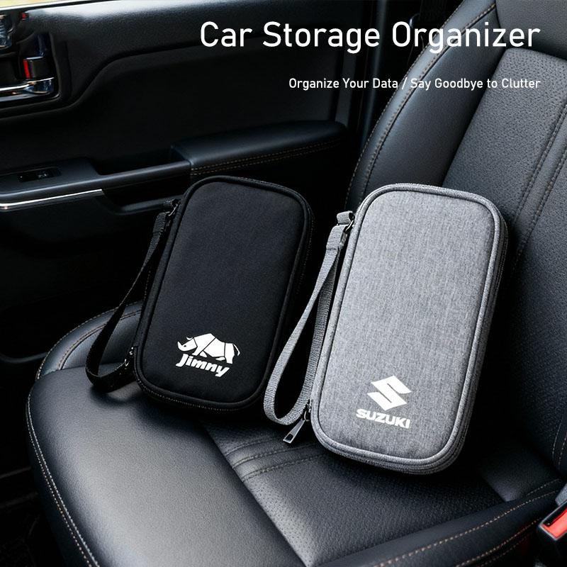 Portable Car Travel Storage Bag Keys Earphone Card Pouch Auto Interiors For Suzuki Jimny Swift Samurai Vitara SX4 Alto Kaiser