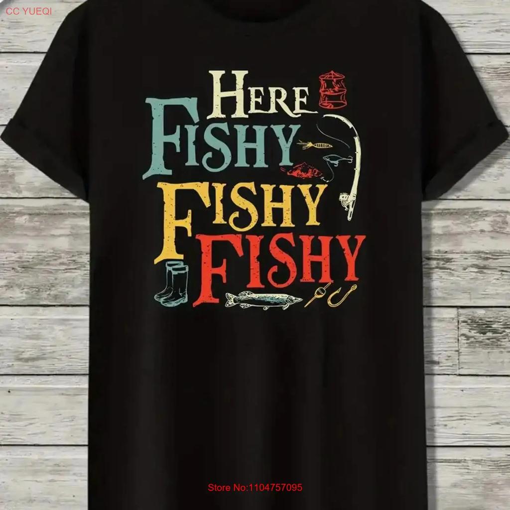 Funny Here Fishy Shift T Shirt Vintage Breathable Stretched Versatile Designer Clothes Streetwear Fashion Comfortable