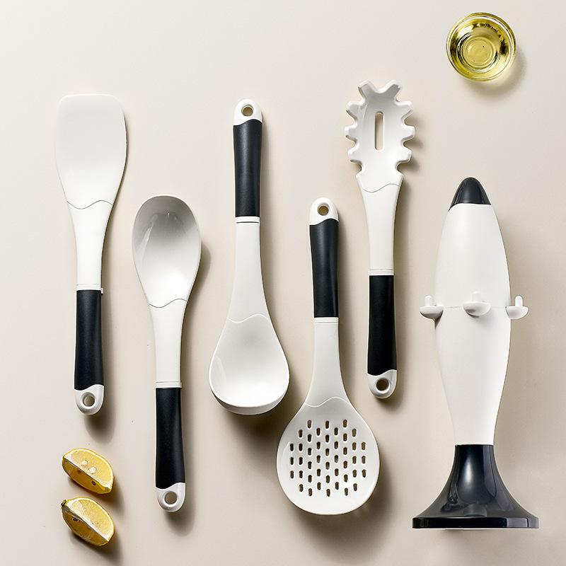 6 PCS Silicone Kitchen Utensils Heat Resistant Non-Stick Cooking Utensils Baking Tools With Storage Matching Hang Tools