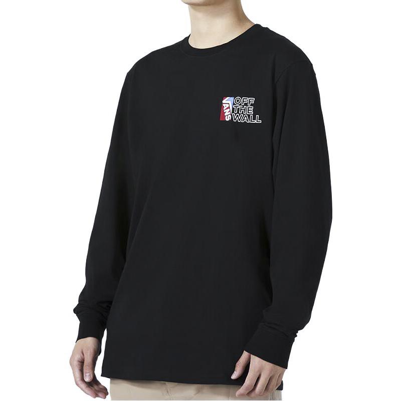 Vans Alphabet Sports Running Fitness Training Comfortable Breathable Casual Long Sleeve T-Shirt Men Tops Black VN0A54NWBLK