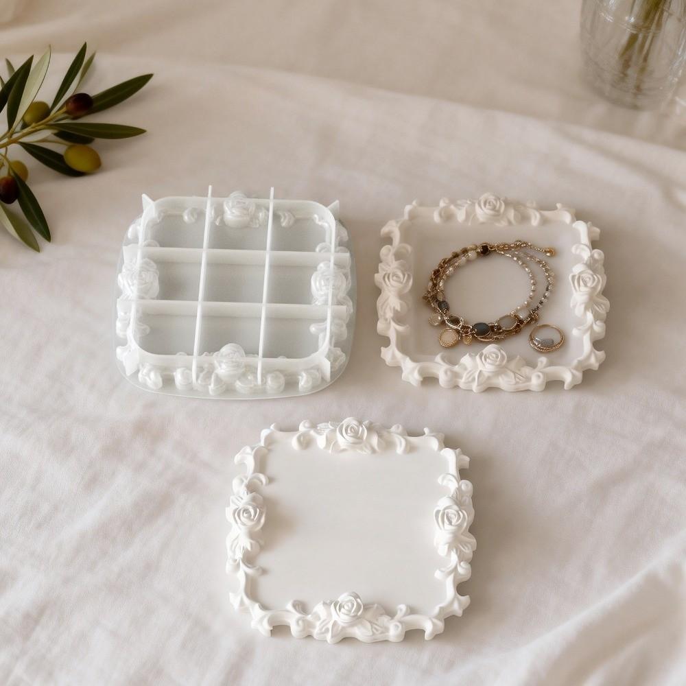 Flexible Silicone Jewelry Dish Mold Easy Release Epoxy Resin Casting Mold  Trinket Tray Making