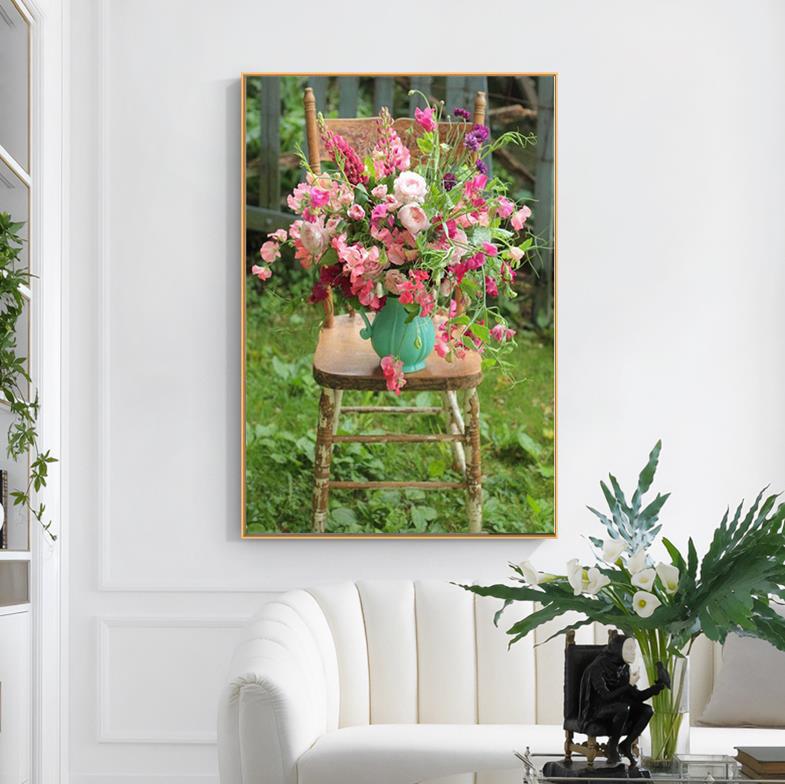 RUOPOTY DIY Frame Painting By Numbers Flower Acrylic On Canvas Wall Art Picture By Numbers For Living Room