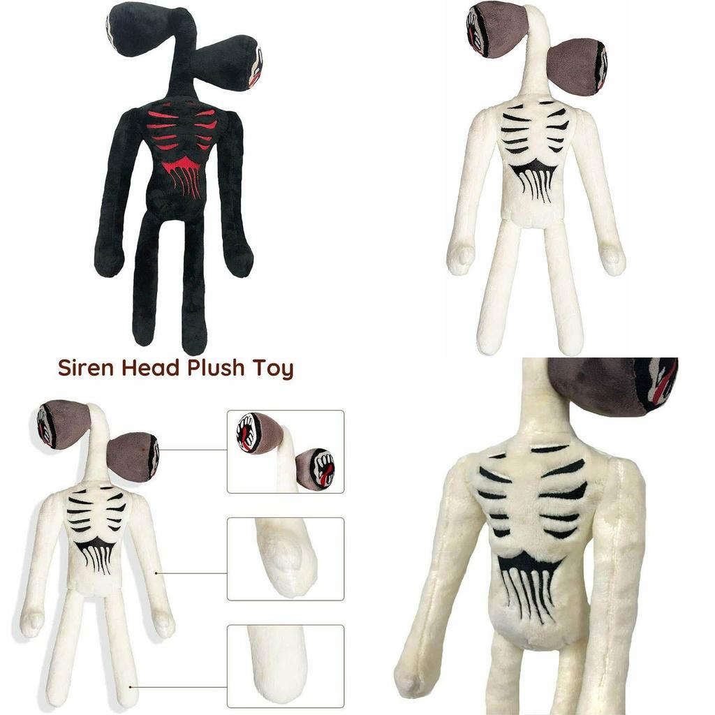 15.7 Inch Siren Head Plush Toy Soft Black And White Horror Stuffed Doll For Kids
