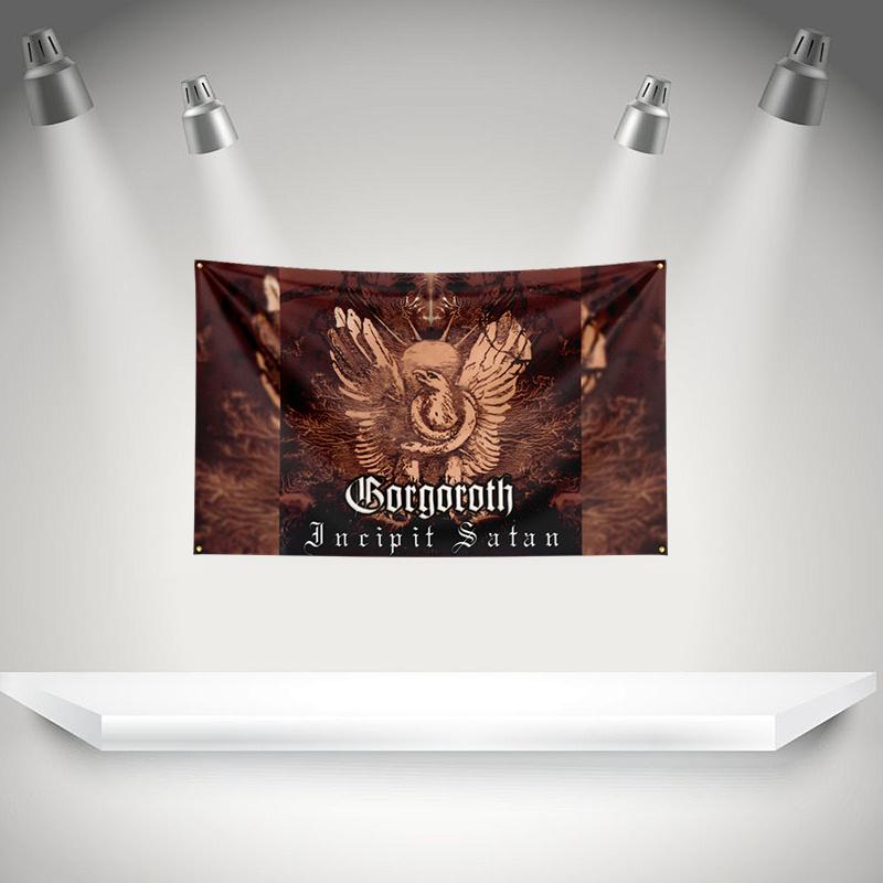 B-borgoroth Flag Rock Music Band Banner HD Printing Tapestry Exhibition, Music Band Fans, Garage Decor